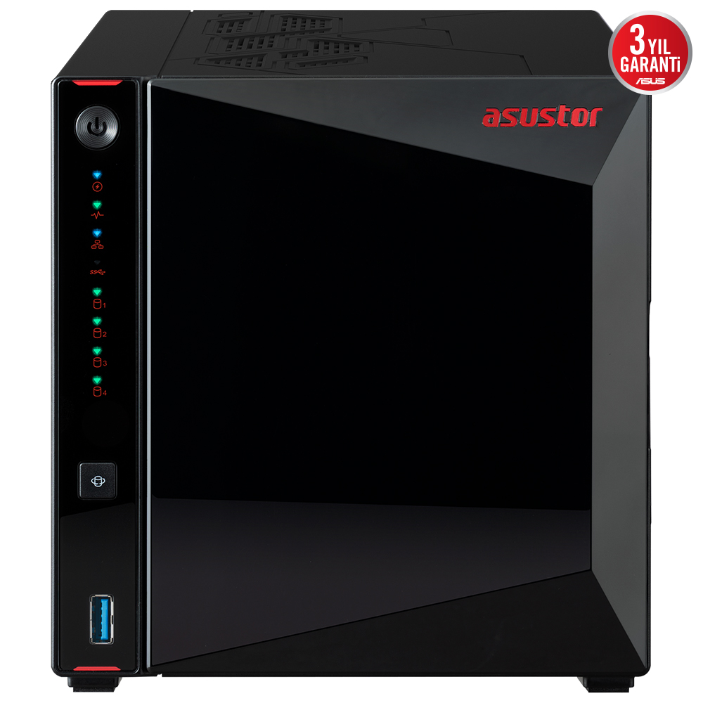 ASUSTOR 4diskli Celeron N5105 QC-4GB RAM-2-2.5GbE Nas Server AS5404T ikinci görünüm