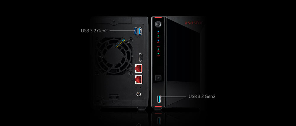 ASUSTOR 4diskli Celeron N5105 QC-4GB RAM-2-2.5GbE Nas Server AS5404T