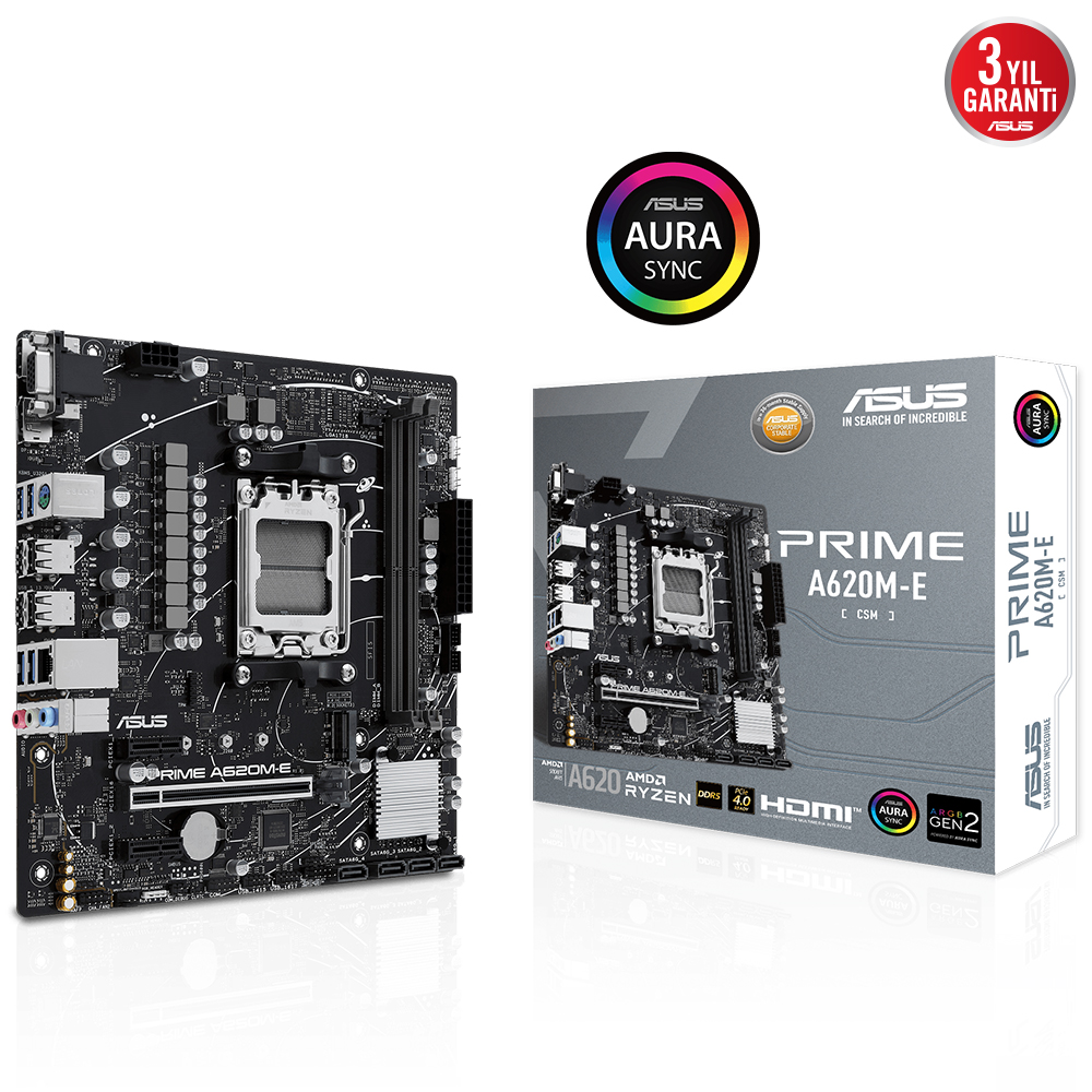 ASUS PRIME A620M-E-CSM DDR5 HDMI DP PCIE 4.0 AM5 mATX Kurumsal Anakart