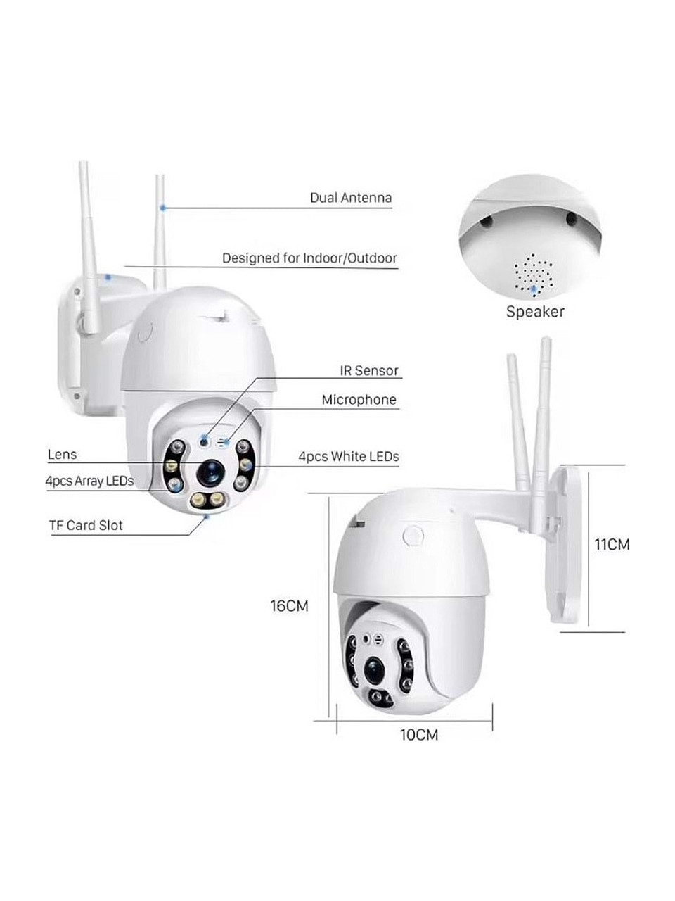 APRONX 3MP PTZ Speed Dome 2.8mm Wıfı Kablosuz IP Kamera APX-WP70