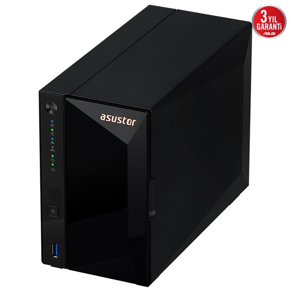 ASUSTOR 2diskli Realtek QC-2GB RAM-2.5GbE Nas Server AS3302T v2