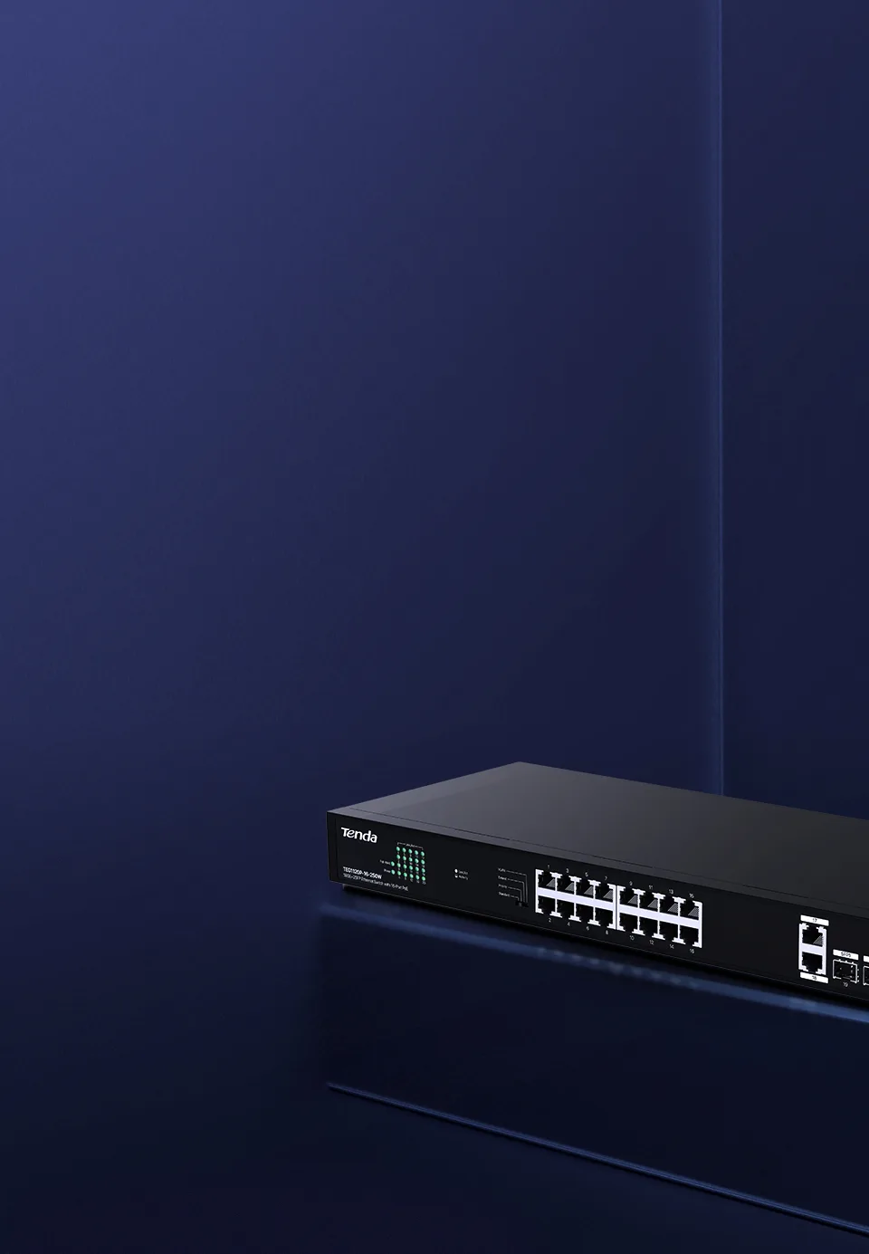 TENDA 16port PoE 250w 2-SFP 2-Uplink Gigabit Yönetilemez Switch TEG1120P-16-250W