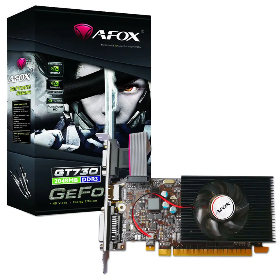 AFOX 2GB GT730 AF730-2048D3L6 DDR3 128bit HDMI-DVI PCIE 2.0 ikinci görünüm