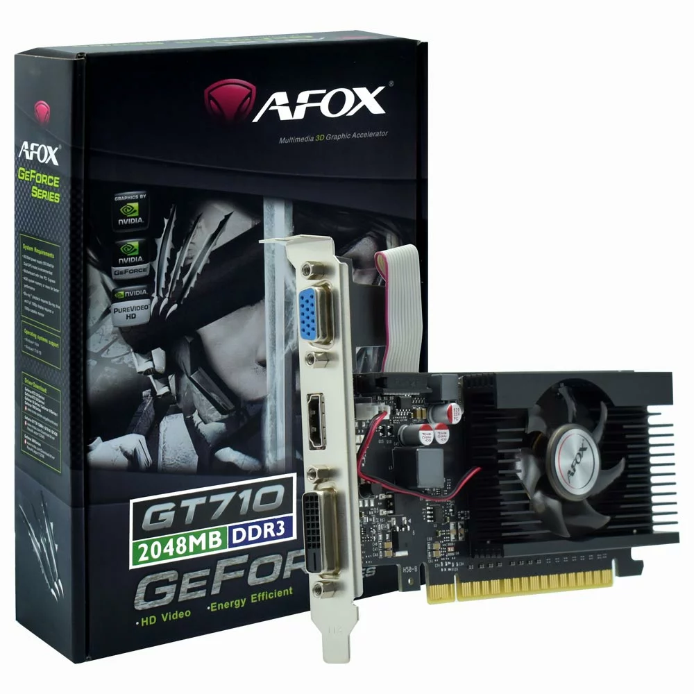 AFOX 2GB GT710 AF710-2048D3L5 DDR3 64Bit HDMI-DVI PCIE 2.0 ikinci görünüm