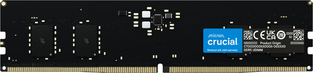 CRUCIAL 8GB DDR5 4800MHZ CL40 PC RAM VALUE CT8G48C40U5