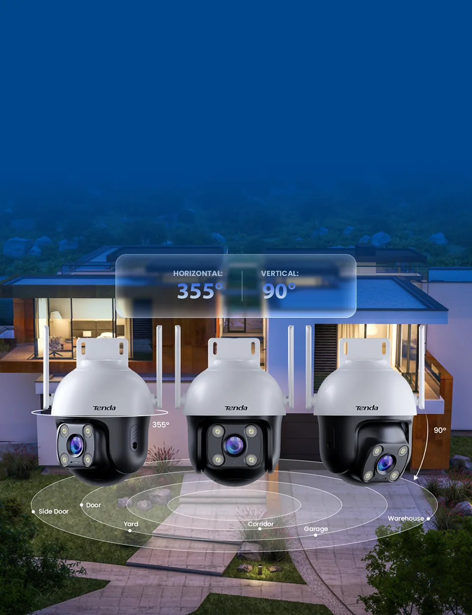 TENDA 4MP 4mm Wıfı Kablosuz IP Kamera Sesli CH7