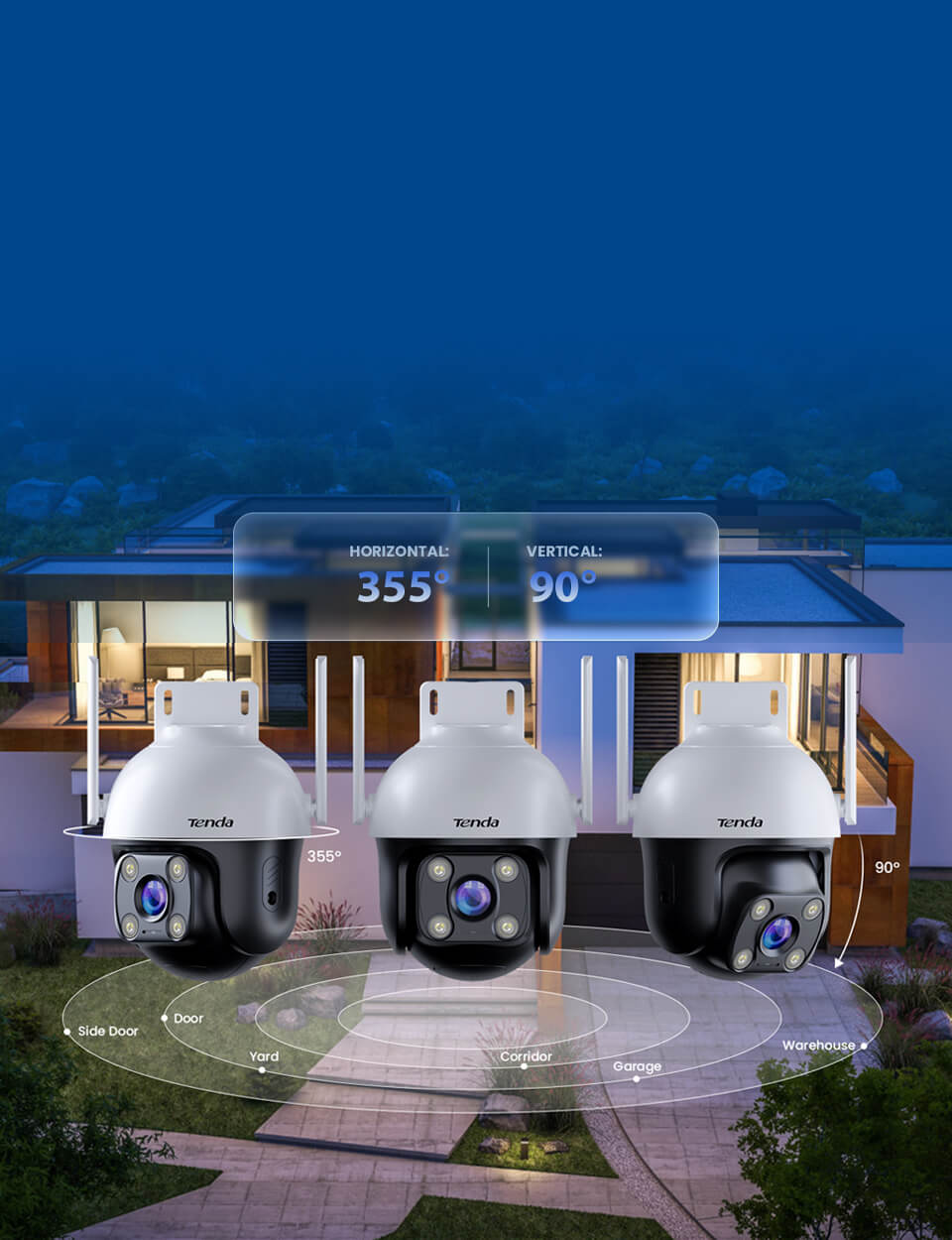TENDA 4MP 4mm Wıfı Kablosuz IP Kamera Sesli CH7