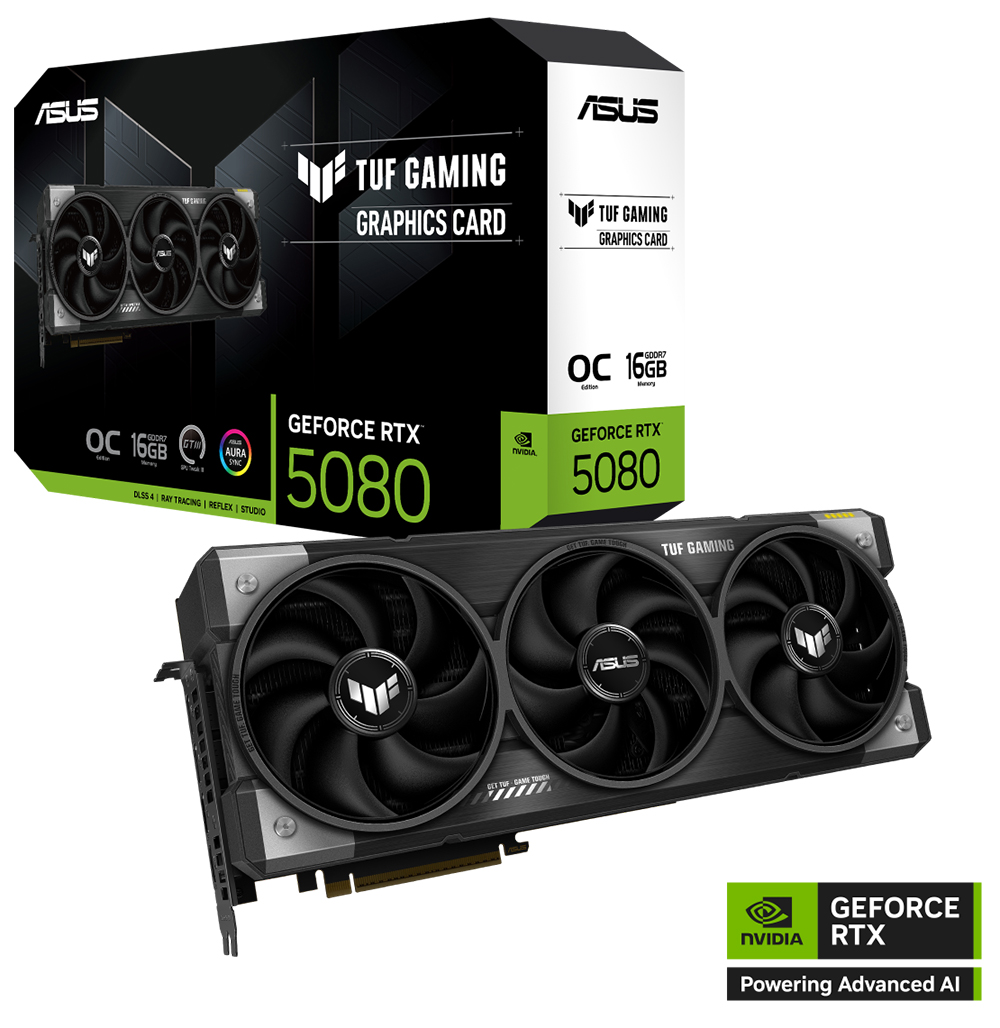 ASUS RTX5080 16GB TUF RTX5080-O16G GAMING GDDR7 256bit HDMI DP PCIe 5.0
