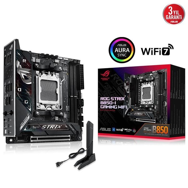ASUS ROG STRIX B850-I GAMING WIFI-7 DDR5 HDMI DP PCIE 5.0 AM5 mITX ikinci görünüm