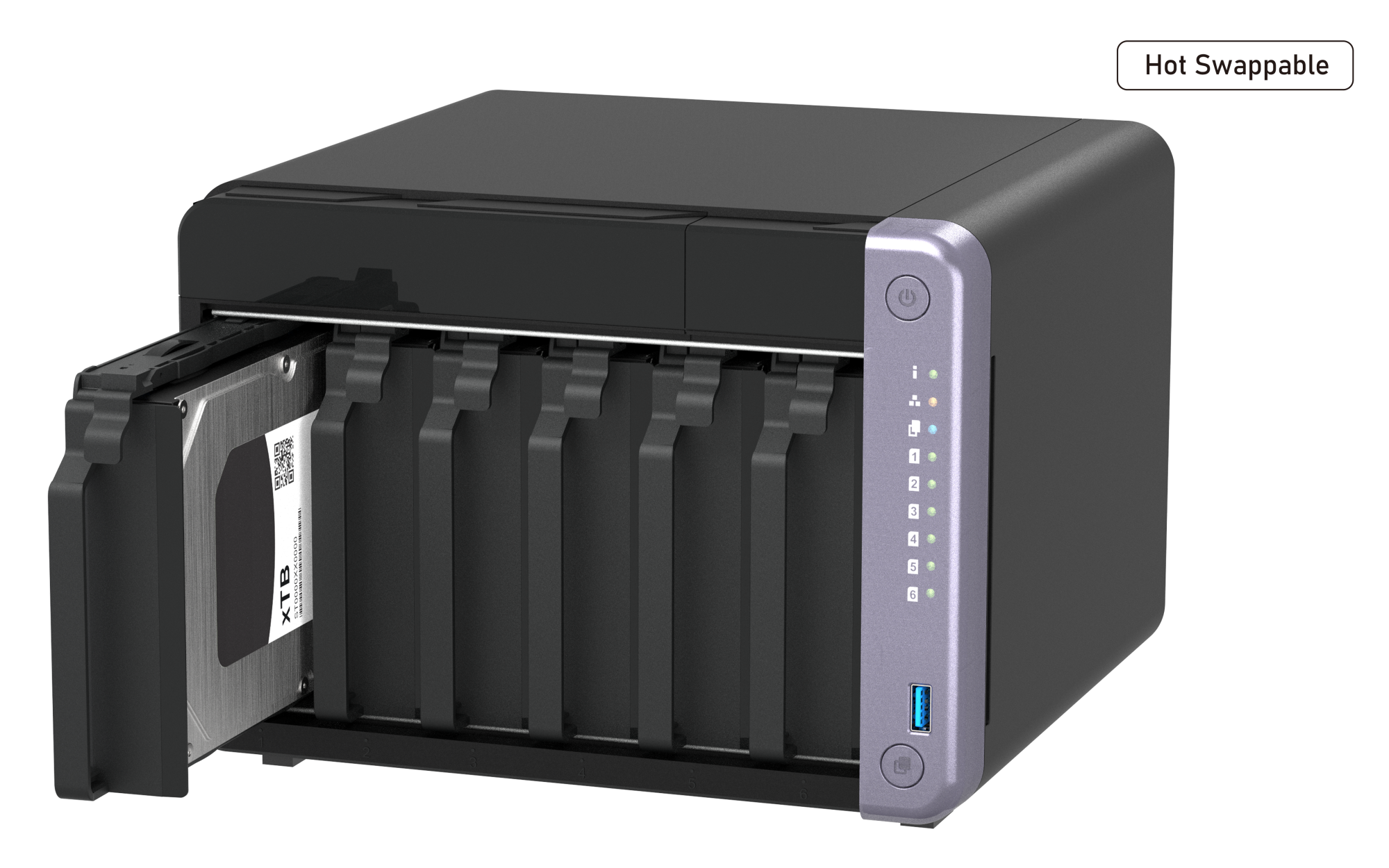 QNAP 6diskli Alpine AL524 QC-4GB RAM-2-10GbE SFP+ Nas Server TS-632X