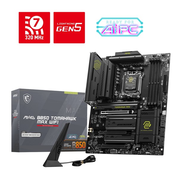 MSI MAG B850 TOMAHAWK MAX WIFI7 DDR5 HDMI-USBC DP PCIE 5.0 AM5 ATX ikinci görünüm