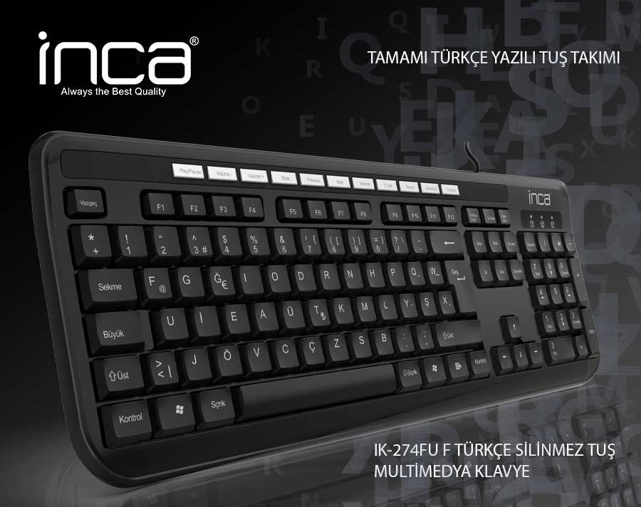 INCA IK-274FU Kablolu USB F Trk Siyah Klavye
