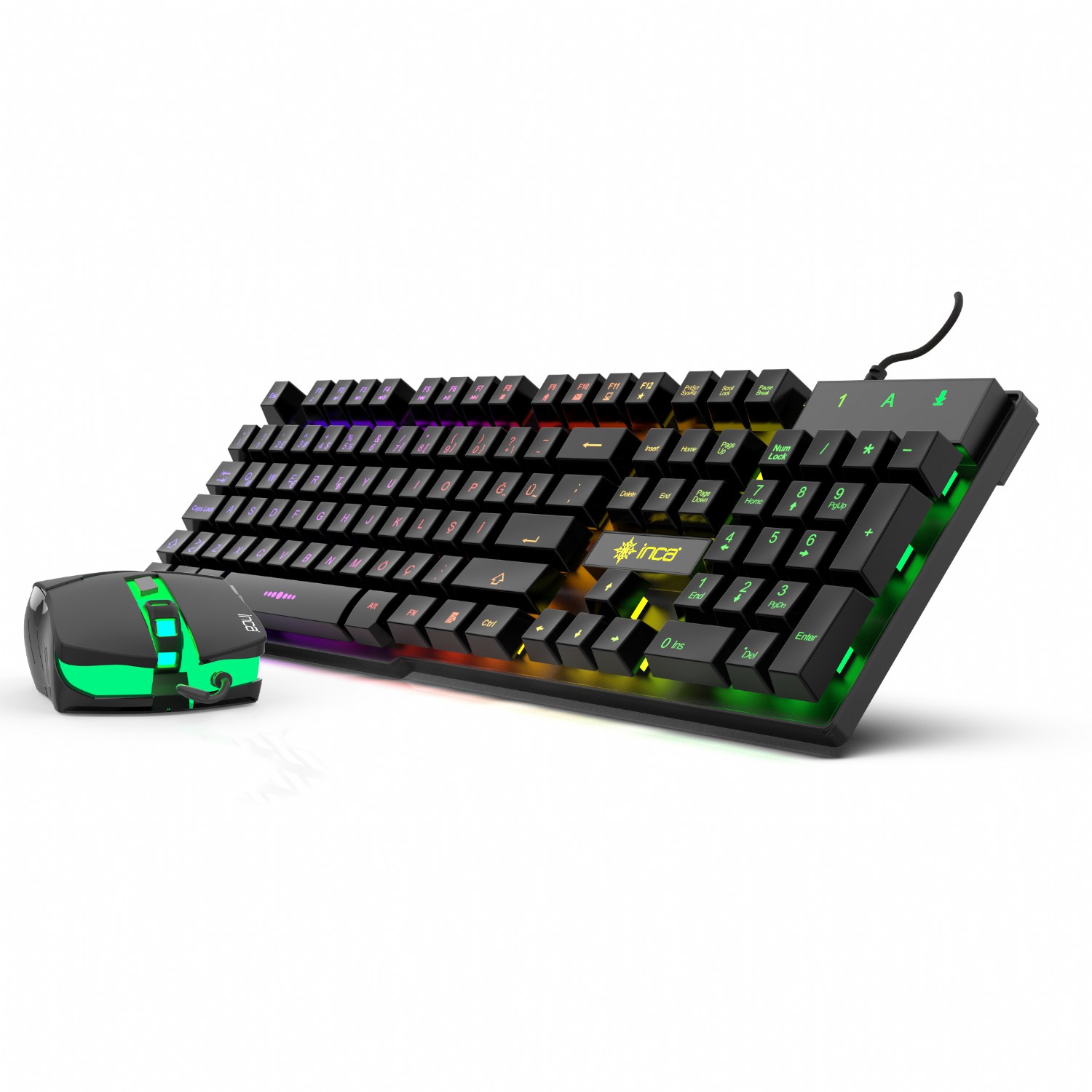 INCA IKG-448 Kablolu USB Q Trk Siyah Gaming Klavye - Mouse Set