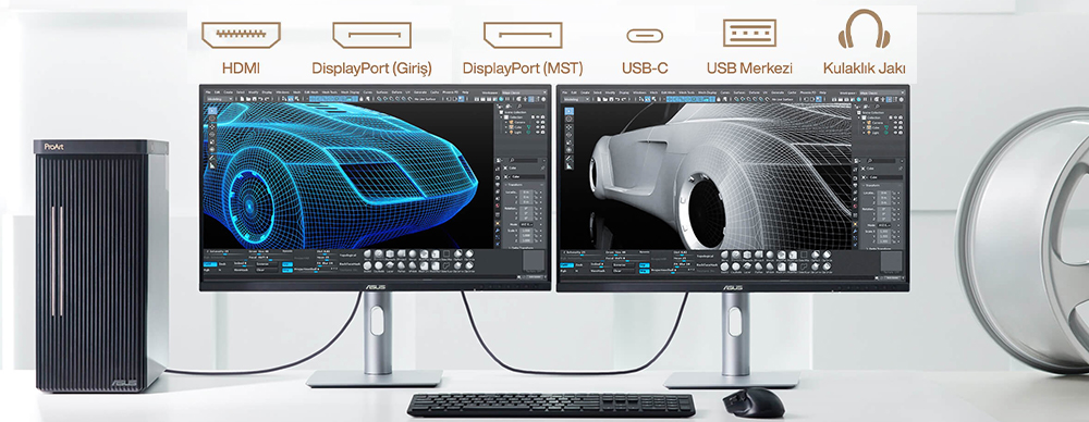 ASUS 27" IPS PROART PA278CFRV 5MS 100hz HDMI-DP-TYPE-C Grafik Tasarım Monitör (2560 X 1440)