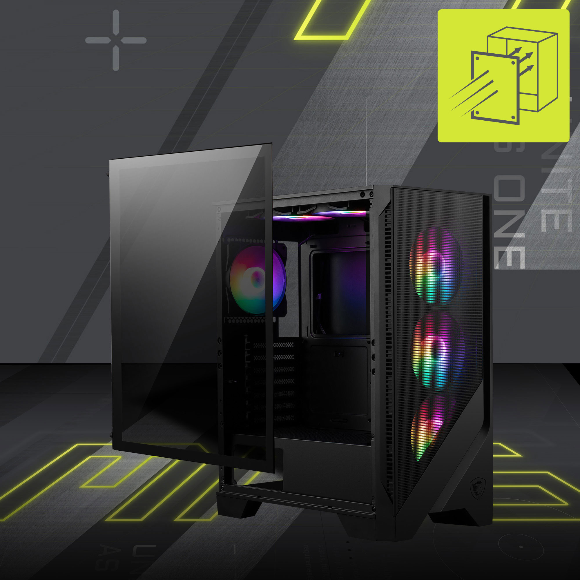 MSI MAG FORCE 120A 650W 80+ BRONZE Gaming Mid-Tower PC Kasası