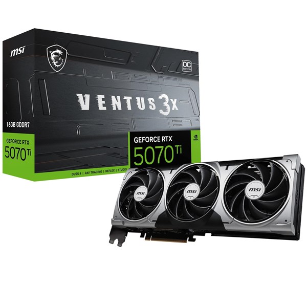 MSI RTX5070TI 16GB VENTUS 3X OC GDDR7 256bit HDMI DP PCIe 5.0 ikinci görünüm