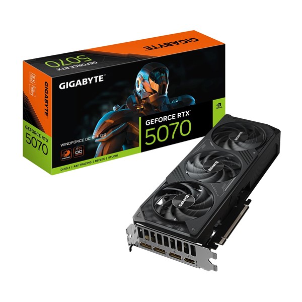 GIGABYTE RTX5070 12GB WINDFORCE OC SFF GV-N5070WF3 OC-12GD GDDR7 192bit HDMI DP PCIe 5.0 ikinci görünüm