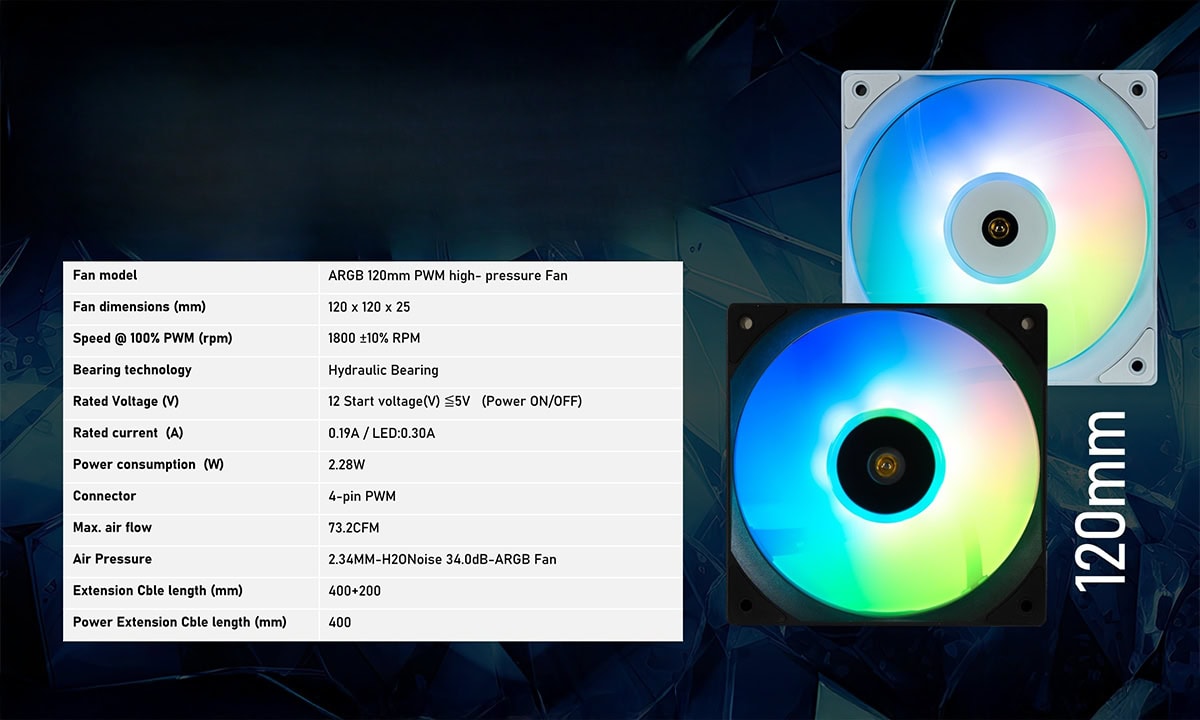 BITFENIX 240mm CUBE 240 AIO-240-WW27A-RP ARGB Sıvı Soğutmalı AM5-1851p İşlemci Fanı Beyaz