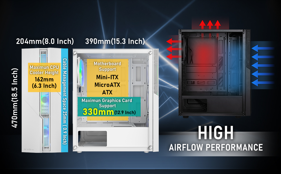 BITFENIX 600W 80+ C20 BFC-C20W60KKGKK-4F Gaming Mid-Tower PC Kasası