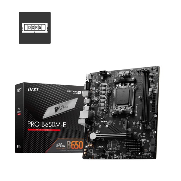 MSI PRO B650M-E DDR5 HDMI PCIE 4.0 AM5 mATX ikinci görünüm