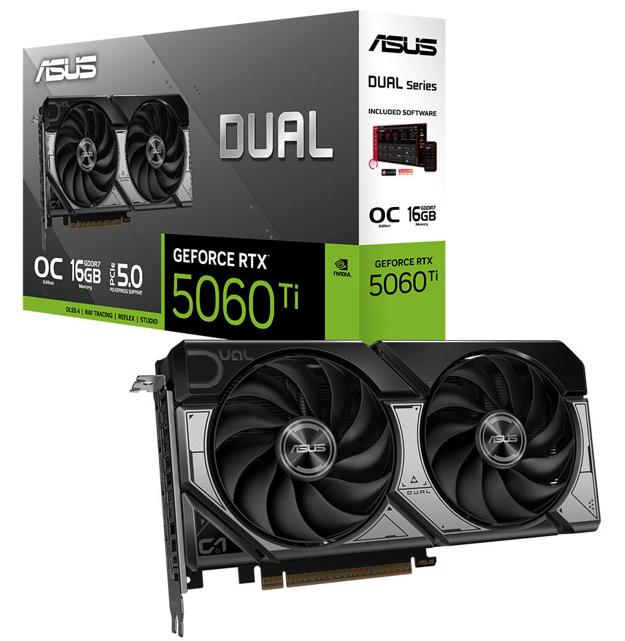 ASUS 16GB DUAL RTX5060TI-O16G GDDR7 128bit HDMI DP PCIe 5.0