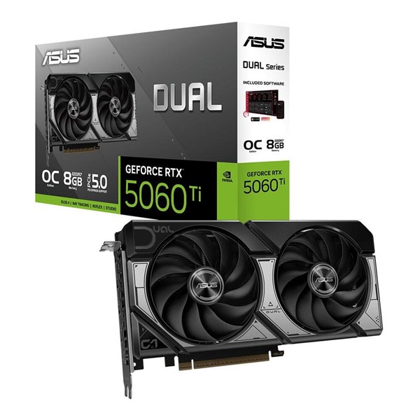 ASUS 8GB DUAL RTX5060TI-O8G GDDR7 128bit HDMI DP PCIe 5.0 ikinci görünüm