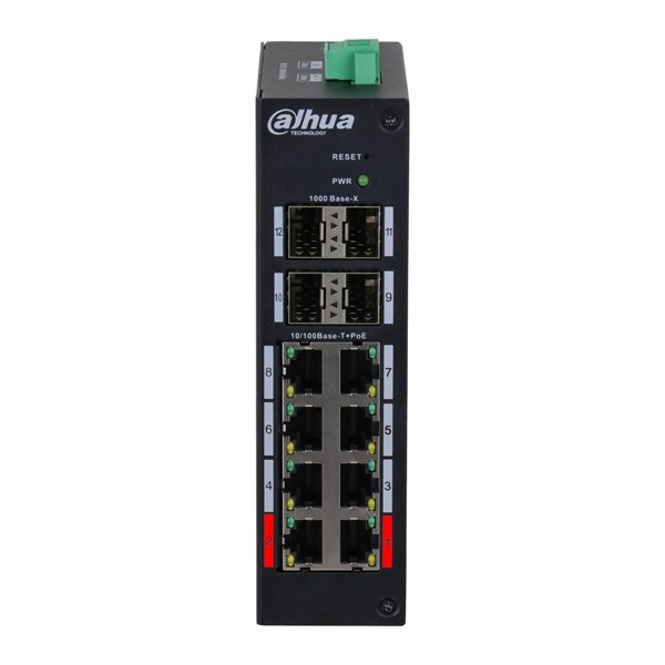 DAHUA 8port PoE 120w 4-SFP 10/100 Yönetilebilir Endüstriyel Switch HS4412-8ET-120 ikinci görünüm