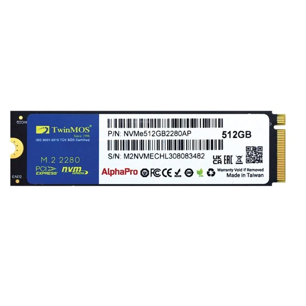 TWINMOS 512GB NVMe512GB2280AP 3600- 3250MB/s M2 NVME GEN3 Disk ikinci görünüm