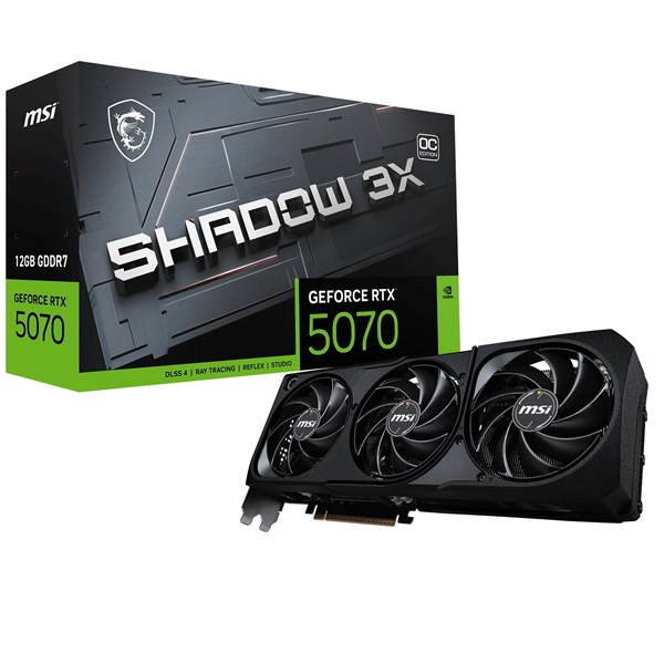MSI RTX5070 12GB SHADOW 3X OC 12G GDDR7 192bit HDMI DP PCIe 5.0 ikinci görünüm