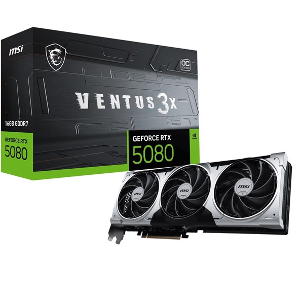 MSI RTX5080 16GB VENTUS 3X OC PLUS 16G GDDR7 256bit HDMI DP PCIe 5.0 ikinci görünüm