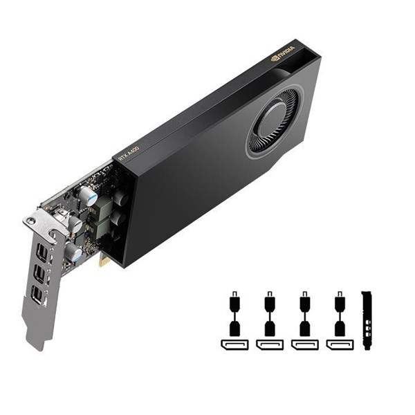 PNY RTX A400 4GB VCNRTXA400-SB GDDR6 64bit mDP PCIe 4.0 ikinci görünüm