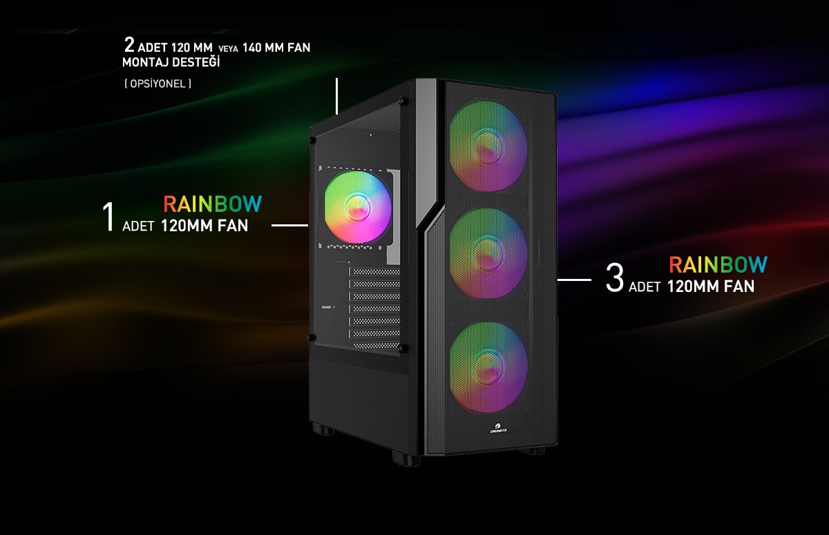 GAMEBOOSTER 650W 80+ WHITE CRUX E650B Gaming Mid-Tower PC Kasası