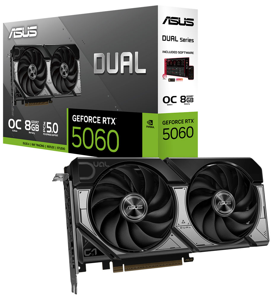 ASUS 8GB DUAL RTX5060-O8G GDDR7 128bit HDMI DP PCIe 5.0
