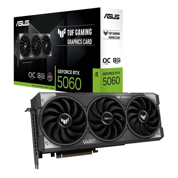 ASUS 8GB TUF GAMING RTX5060-O8G GDDR7 128bit HDMI DP PCIe 5.0 ikinci görünüm