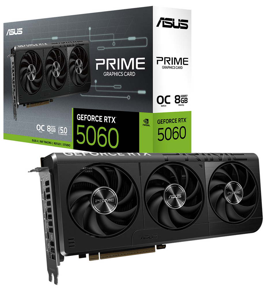 ASUS 8GB PRIME RTX5060-O8G GDDR7 128bit HDMI DP PCIe 5.0