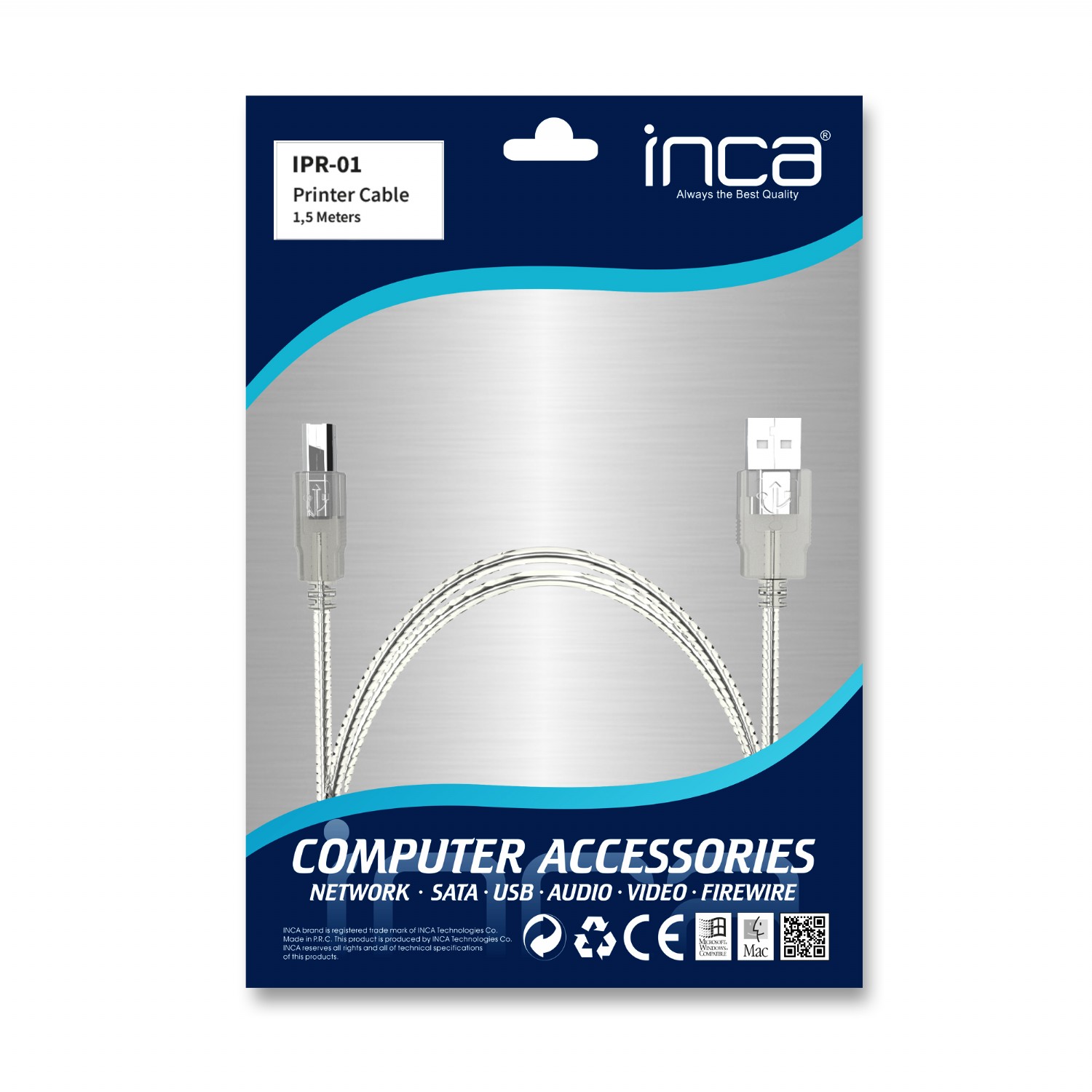 INCA 1.5metre IPR-1T USB Yazıcı Kablosu ikinci görünüm
