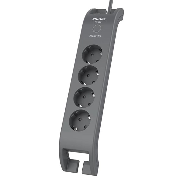 PHILIPS 4-lü SPN3140A/62 900 Joules Akım Koruma Prizi Gri ikinci görünüm