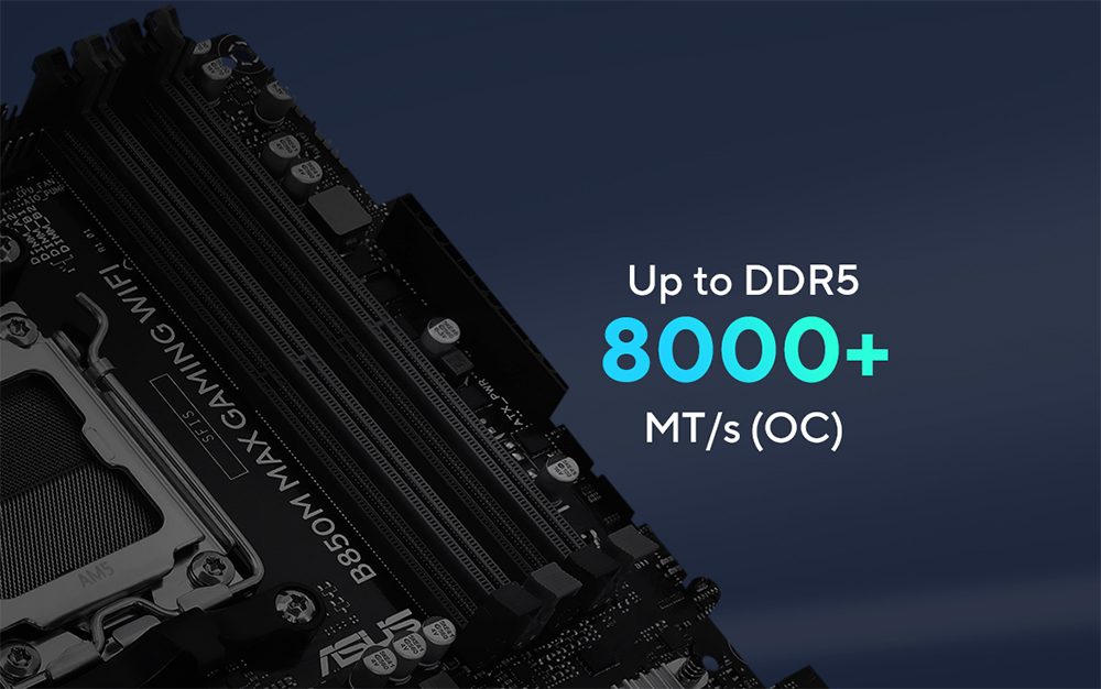 ASUS B850M MAX GAMING WIFI6 DDR5 HDMI DP PCIE 5.0 AM5 mATX