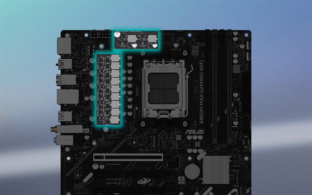 ASUS B850M MAX GAMING WIFI6 DDR5 HDMI DP PCIE 5.0 AM5 mATX