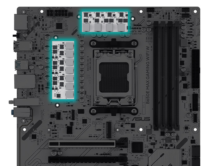 ASUS B650E MAX GAMING WIFI6E W DDR5 HDMI DP PCIE 5.0 AM5 ATX BEYAZ