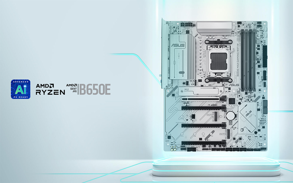 ASUS B650E MAX GAMING WIFI6E W DDR5 HDMI DP PCIE 5.0 AM5 ATX BEYAZ