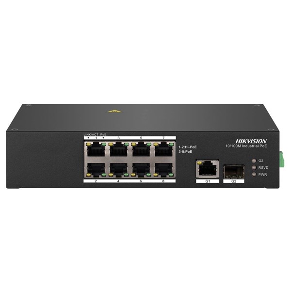 HIKVISION 8port PoE 90w 1-SFP 10/100Yönetilemez Endüstriyel Switch (Adaptör Yok) DS-3T0310HP ikinci görünüm