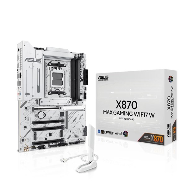 ASUS X870 MAX GAMING WIFI7 W DDR5 HDMI DP PCIE 5.0 AM5 ATX BEYAZ ikinci görünüm