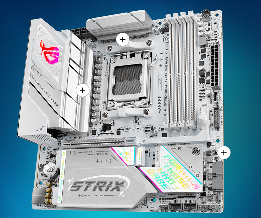 ASUS ROG STRIX B850-G GAMING WIFI7 DDR5 HDMI DP PCIE 5.0 AM5 mATX BEYAZ