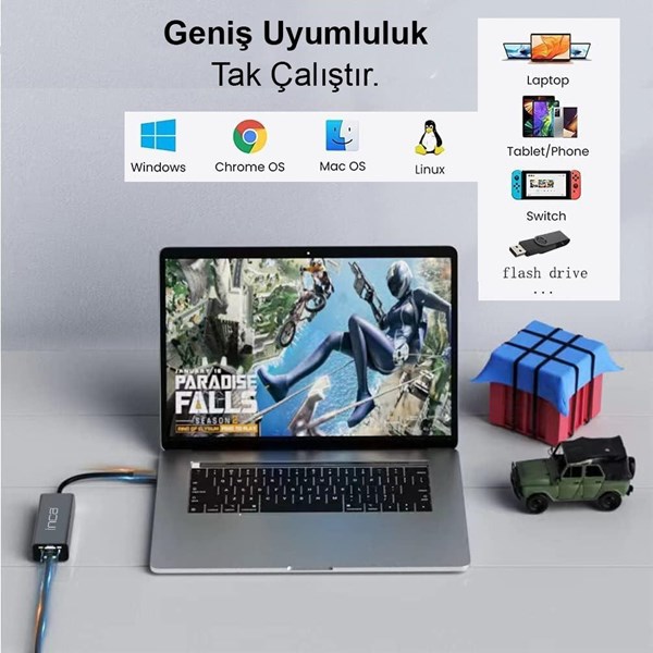 INCA IUTP-03T Gigabit TypeC Ethernet Çoklayıcı Hub