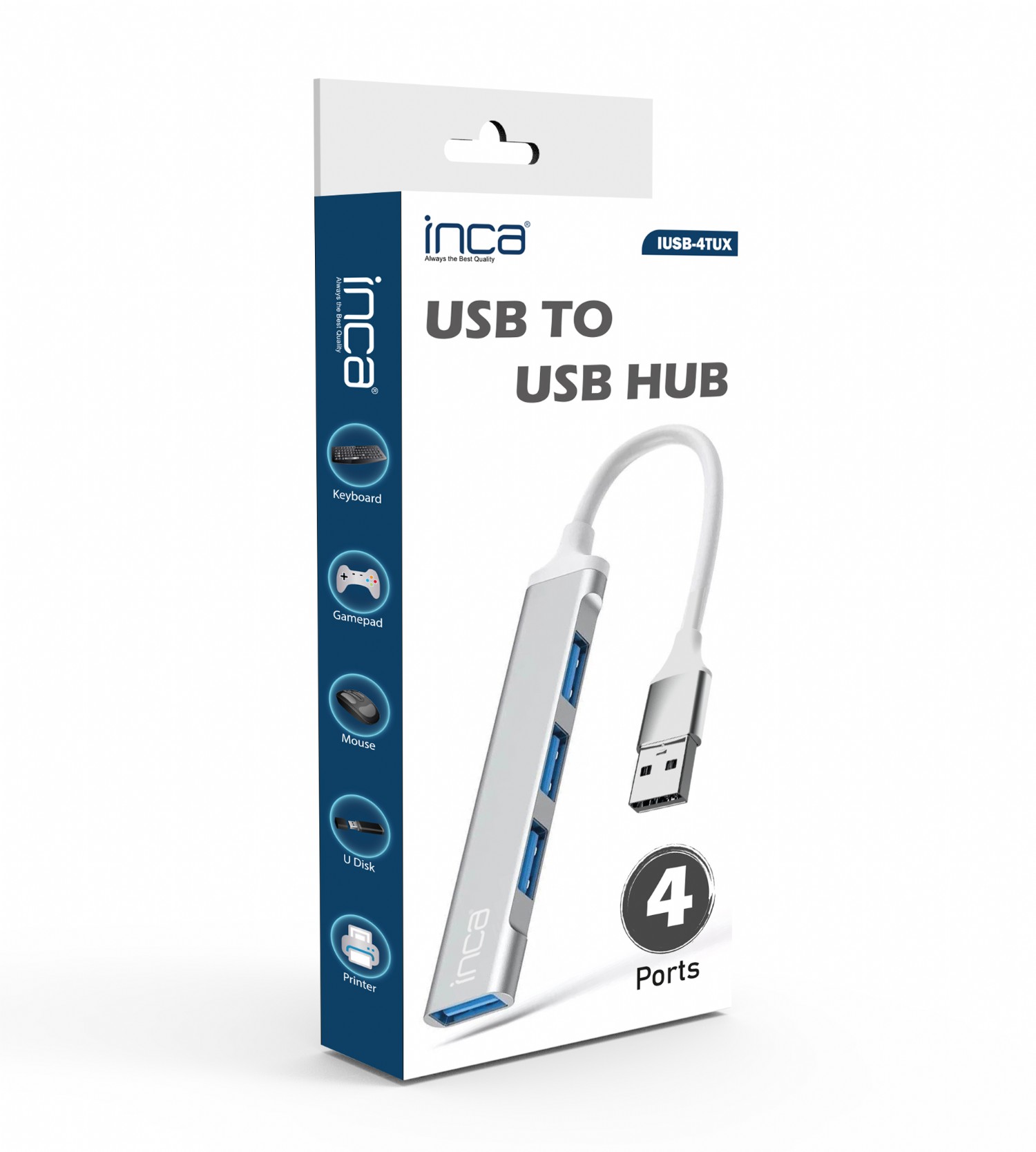 INCA IUSB-4TU 4port USB 3.0 USB Çoklayıcı Hub ikinci görünüm