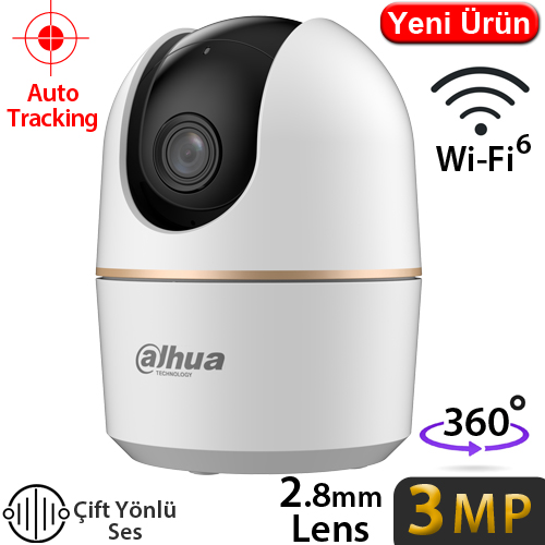 DAHUA 3MP Küp 2.8mm Wıfı Kablosuz IP Kamera HPT1330DA-STW