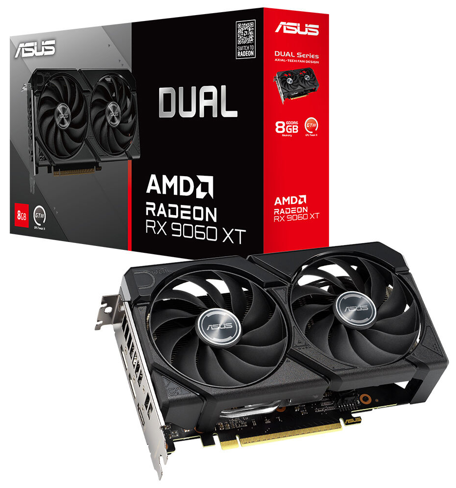 ASUS 8GB DUAL RX9060XT-8G GDDR6 128bit HDMI DP PCIe 5.0