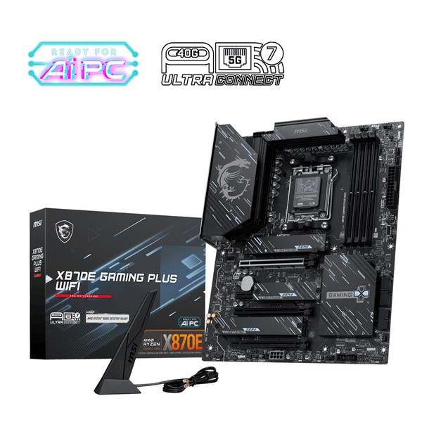 MSI X870E GAMING PLUS WIFI7 DDR5 HDMI TYPE-C PCIE 5.0 AM5 ATX ikinci görünüm