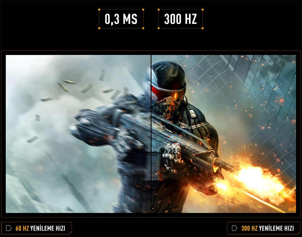 ASUS 27" FLAT IPS TUF GAMING VG27AQM5A 0.3MS 300Hz HDMI-DP-TYPE-C Gaming Monitör (2560 X 1440)